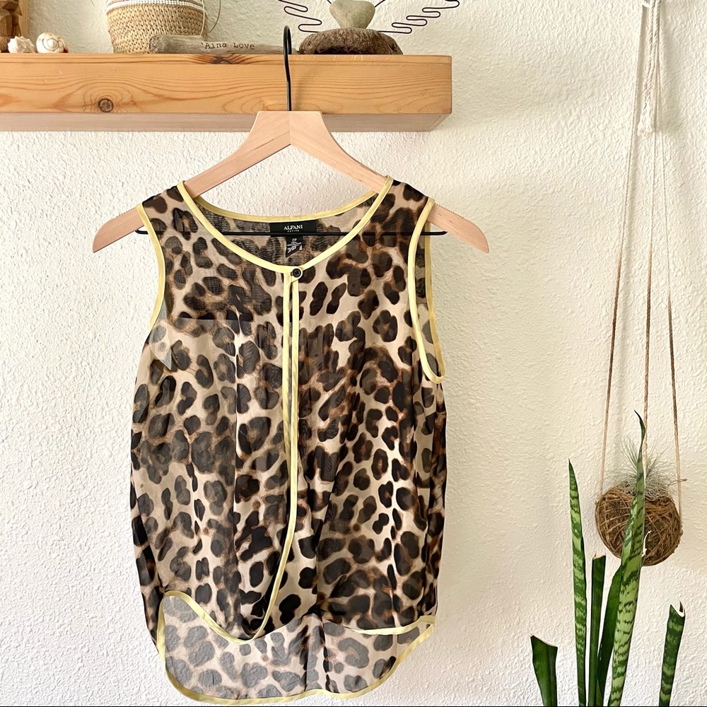 Alfani sheer leopard top
